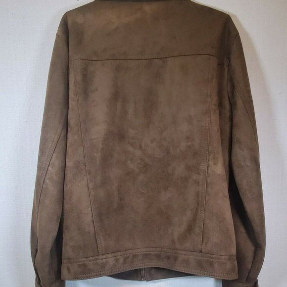 EMPORIO COLLEZIONE L Faux Suede Brown Men's Jacket - Picture 3 of 8